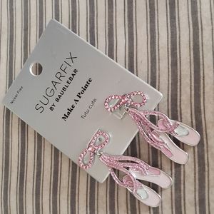 Sugarfix by BAUBLEBAR Ballet Slippers Drop Earrings, Pink NWT